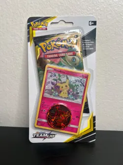 Pokemon Team Up Checklane Blister Pack Mimikyu SM163 Celebi Art - Factory Sealed - Image 2