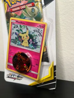 Pokemon Team Up Checklane Blister Pack Mimikyu SM163 Celebi Art - Factory Sealed - Image 3