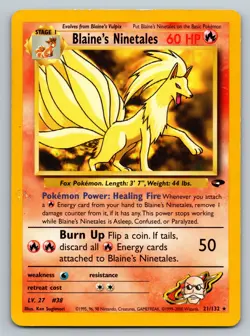 Pokemon TCG - Blaine's Ninetales 21/132 WOTC Gym Challenge Regular Rare - HP - Image 1