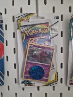 Pokemon TCG Sun and Moon Cosmic Eclipse Single Blister Pack Mismagius SM222 - Image 1