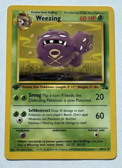 1st Edition Weezing 45/62 - Fossil Set - Near Mint NM Pokemon TCG - Image 1