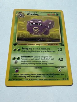 1st Edition Weezing 45/62 - Fossil Set - Near Mint NM Pokemon TCG - Image 2