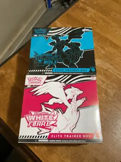 Pokemon Black Bolt and White Flare Elite Trainer Box ETB Set of 2 Sealed - Image 1