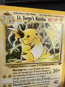 Pokemon Lt. Surge's Raichu 11/132 Gym Challenge Holo Rare English 80HP - Image 4