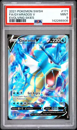 2021 POKEMON SWORD & SHIELD EVOLVING SKIES #171 FULL ART/GYARADOS V PSA 9 - Image 1