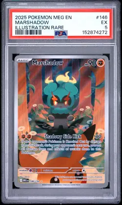 2025 POKEMON MEG EN-MEGA EVOLUTION ILLUSTRATION RARE #146 MARSHADOW PSA 5 - Image 1