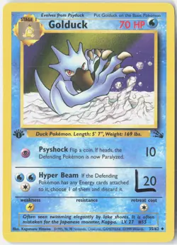 Golduck 35/62 Uncommon Fossil Pokemon 1st Edition Lightly Played - Image 1
