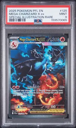 Pokemon Mega Charizard X EX 125/094 Phantasmal Flames SIR PSA 9 - Image 1