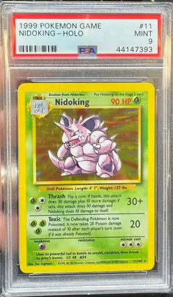 Nidoking 1999 Pokemon Game Base Set PSA 9 #11 - Image 1