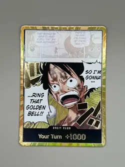 Bandai One Piece Gold Foil Don!! Card Monkey D. Luffy NM Holo EN - Image 1