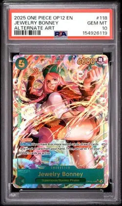 2025 One Piece Op12-Legacy of the Master Jewelry Bonney #118 Alt Art PSA 10 - Image 1