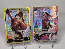 Monkey D Luffy Lot (2) Secret Rare EB02-061 Jap ST29-01 Leader Egghead One Piece - Image 1