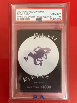 PSA 10 Don!! Card Gear 5 Luffy. One Piece ENGLISH Promo Official Event Prize - Image 1