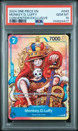 2024 ONE PIECE PROMOS CONVENTION EXCLUSIVE #043 MONKEY D. LUFFY PSA 10 - Image 1