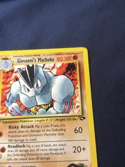 Giovanni's Machoke 42/132 Gym Challenge Regular pokemon card Lp - Image 3