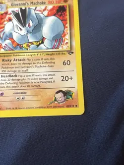 Giovanni's Machoke 42/132 Gym Challenge Regular pokemon card Lp - Image 4
