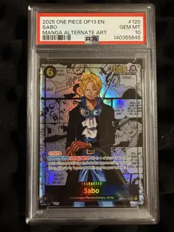2025 One Piece OP13 En Manga Alternate Art #120 Sabo PSA 10 GEM MINT - Image 1