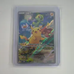 Pokemon Pikachu TCG SVP027 Black Star Promo Holo Card Full Art - Image 1