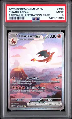 Pokemon TCG Charizard ex 199/165 151 Scarlet Special Illustration Rare PSA 9 - Image 1