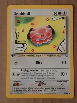 Pokemon Snubbull 55/64 1st Edition Neo Revelation LP See Pictures - Image 1