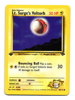 Pokemon TCG Lt. Surge's Voltorb 1st Edition Gym Challenge 86/132 Atsuko Nishida - Image 1