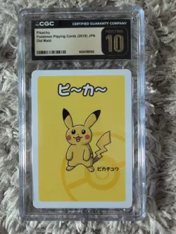 CGC Pristine 10 Pikachu Old Maid 2019 Japanese Pokemon Playing Card JPN - Image 1
