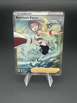 Pokemon Korrina's Focus Full Art Rapid Strike Ultra Rare Holo 160/163 - Image 1