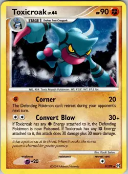 Toxicroak 11/99 Holo Holo Rare Arceus Pokemon Moderately Played - Image 1