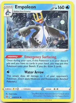 Empoleon 037/172 Holo Rare Brilliant Stars Pokemon Holo Near Mint - Image 1