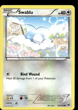 Pokemon Swablu 124/162 BREAKthrough Non Holo Common 2 Card Lot LP - Image 1