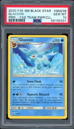 Glaceon SM238 Tag Team Powers Collection Sm Black Star Promo Pokemon PSA 10 - Image 1