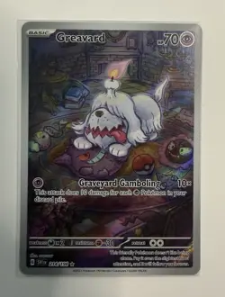 The Pokemon Company Pokemon TCG Greavard 214/198 SV01 Illus Rare Full Art Holo - Image 1