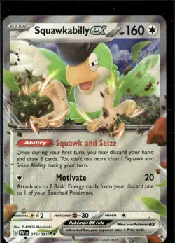 Pokemon SquawkabillyEX 075/091 Paldean Fates Holo Rare - Image 1