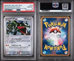 Rayquaza EX Pokemon 2004 Holo Gift Box Emerald Half Deck Japanese 018/019 PSA 8 - Image 3