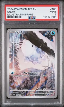 2024 POKEMON TEF EN-TEMPORAL FORCES ILLUSTRATION RARE #168 SNOM PSA 9 - Image 1