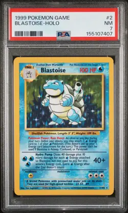 1999 POKEMON GAME #2 BLASTOISE-HOLO PSA 7 - Image 1