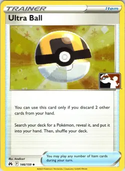 Ultra Ball 146/159 Uncommon Prize Pack Series Cards Pokemon Holo Lightly Played - Image 1