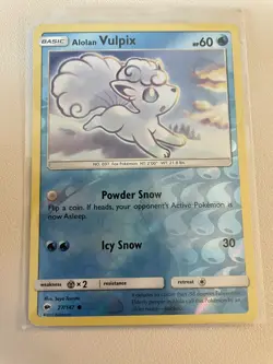 Alolan Vulpix 27/147 Burning Shadows 2017 REVERSE HOLO FOIL Pokemon TCG Card NM - Image 1