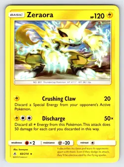 Zeraora 60/214 2019 S&M Unbroken Bonds Pokemon Card TCG Non Holo Rare - Nm/Vlp - Image 1