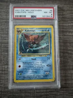 Pokemon Neo Discovery Holo Kabutops 6/75 PSA 8 Vintage 2001 - Image 1