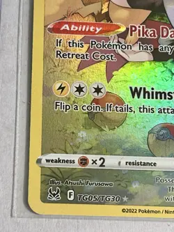 2022 Pokemon SWSH - Lost Origins TG05/TG30 Pikachu - Full Art Trainer Gallery - Image 5