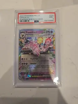 Pokemon Prismatic Evolutions Espeon EX Stamped Promo #034/131 PSA 9 - Image 1