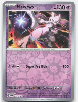 Mewtwo 59/142 Uncommon Stellar Crown Pokemon Reverse Holo Near Mint - Image 1