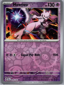 Mewtwo 59/142 Uncommon Stellar Crown Pokemon Reverse Holo Near Mint - Image 1
