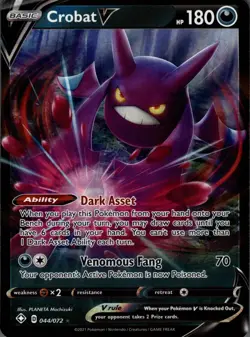 Crobat V 044/072 Holo V Rare Shining Fates Pokemon Holo Near Mint - Image 1