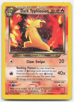 Dark Typhlosion 10/105 Holo Rare Neo Destiny Pokemon Unlimited Holo HP - Image 1