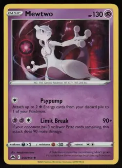 POKEMON MEWTWO HOLO 059/159 CROWN ZENITH NM CONDITION - Image 1