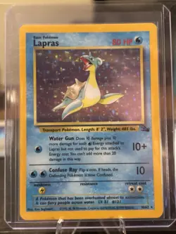 The Pokemon Company Lapras 10/62 Fossil Holo Rare Unlimited English HP 80 Basic - Image 1