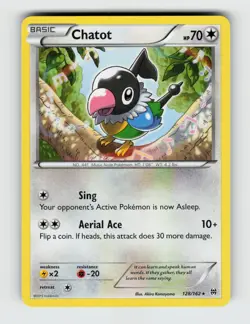 Chatot 128/162 - Pokemon - BREAKthrough - Rare - NM - Image 1