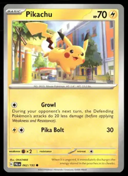 Pikachu Paldea Evolved 062/193 Common Pokemon Near Mint - Image 1